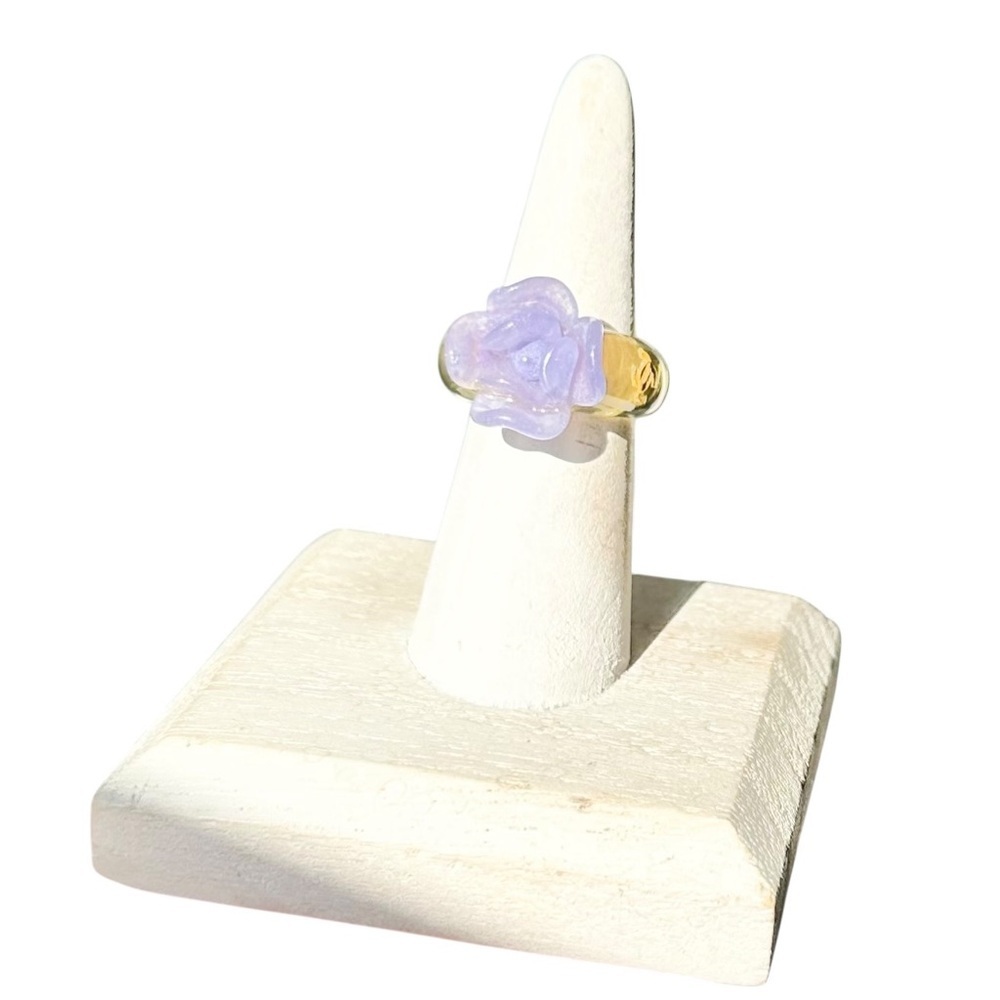 Chanel Purple Camellia Flower Ring 6.5 - Picture 13 of 15